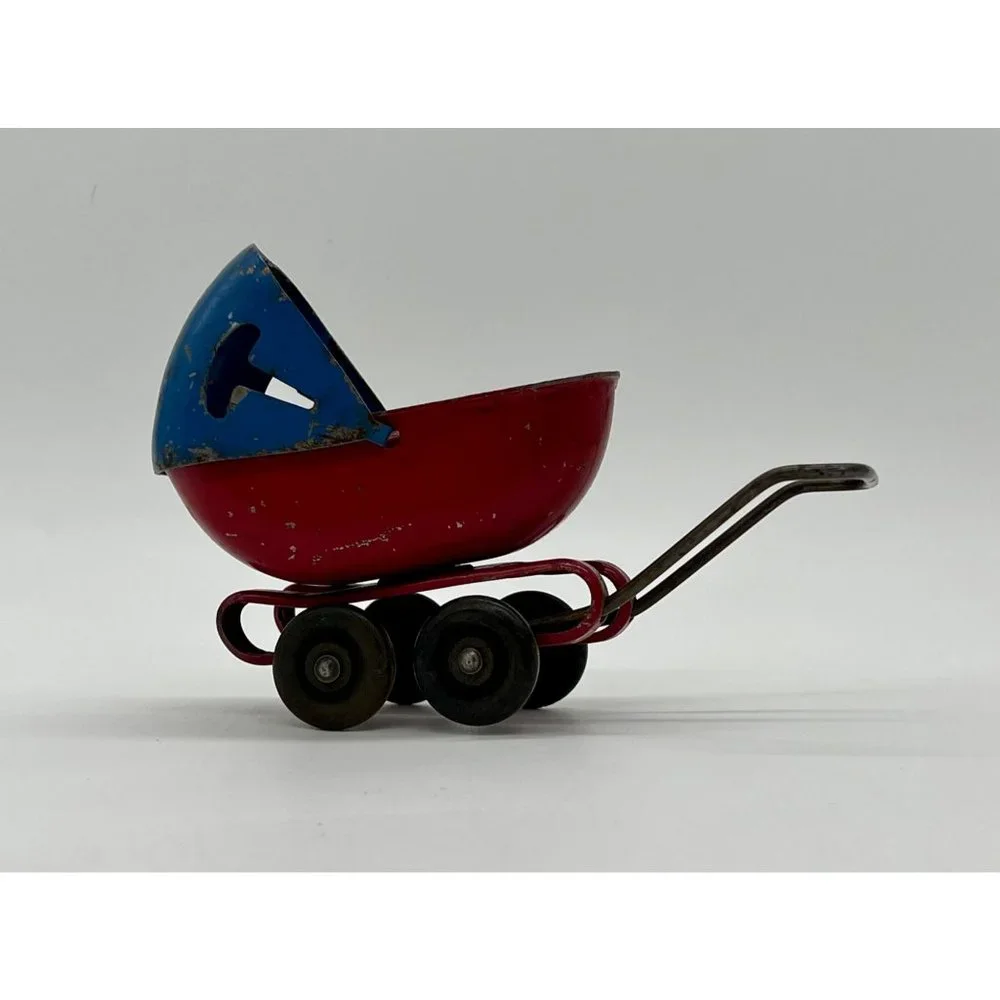 Vintage Wyandotte Tiny Toy Baby Stroller 1930's 6" Long - Picture 6 of 8